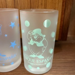 スペイン村のキャラクターのガラスコップ3個セットの画像