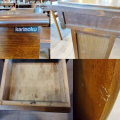 電話台 花台 引き出し付き レトロ家具 飾り台 オールドカリモク スリム　/UJ-1375 2Fの画像