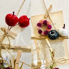 宮島の流木とドライフラワーの花束♪ ガーランド　装飾品　ハンドメイドの画像