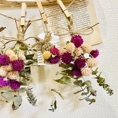 宮島の流木とドライフラワーの花束♪ ガーランド　装飾品　ハンドメイドの画像
