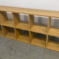 無印良品 スタッキングシェルフ オーク材 5段×2列 オープンラック 間仕切り ナチュラル 収納 壁面 飾り棚 中古家具 店頭引取歓迎 R10219の画像