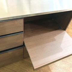 NiPPONAIRE(ニッポネア) ■キッチンボード■ レンジボード カップボード 木製×ステンレス天板 ウォールナット キッチン収納 の画像