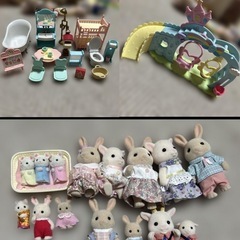 シルバニアファミリー　お家＆人形＆小物　セット。そのまま遊べます。の画像