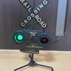 アメリカン 踏切 インテリアライト アンティーク 白熱灯点滅 レールロード 電車の画像