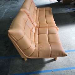 アレックス スーパーソフトレザー ソファ オレンジの画像