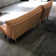 アレックス スーパーソフトレザー ソファ オレンジの画像