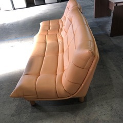 アレックス スーパーソフトレザー ソファ オレンジの画像