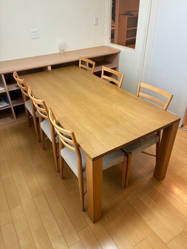 展示品 配送無料　ACTUS（アクタス）THICK ダイニングテーブル ＋ 日進木工（nissin）チェア4脚セット