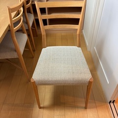 展示品 配送無料　ACTUS（アクタス）THICK ダイニングテーブル ＋ 日進木工（nissin）チェア6脚セットの画像