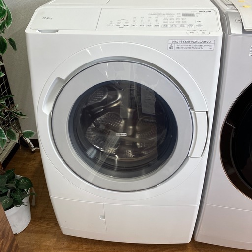 「安心の1年保証付。【HITACHI ドラム式洗濯乾燥機 BD-SV120L 12.0kg 6.0kg 2024年製】取りに来れる方限定。」