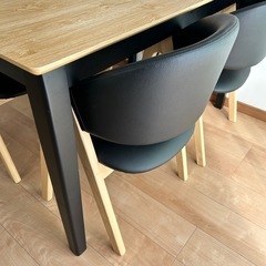 ムッシュ 121 木目調 ダイニングテーブル 4脚 チェア セット 4人掛けの画像