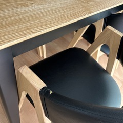 ムッシュ 121 木目調 ダイニングテーブル 4脚 チェア セット 4人掛けの画像