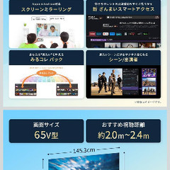 REGZA65型TV 2023年製の画像