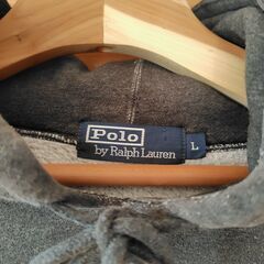 ポロラルフローレン　ボアスウェット地パーカー ダークグレー Lサイズの画像