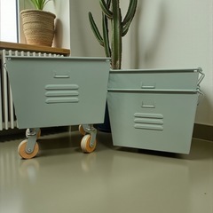 インダストリアル スチール3段ボックス グリーン 中古品販売 11Cの画像