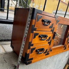 木製　置き時計　収納付き　小物入れ　レトロ　卓上　インテリアの画像