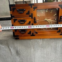 木製　置き時計　収納付き　小物入れ　レトロ　卓上　インテリアの画像