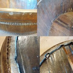 古道具 木製鉢 大ぶり 桶 樽 古民具 レトロ　/UJ-1378 2Fの画像