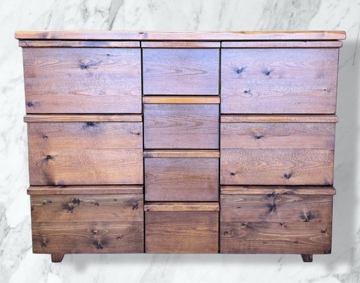 ヴィンテージチェストキャビネット（オリジナル品/無垢材/10収納）