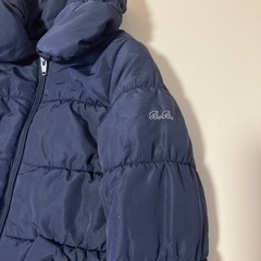 【美品】BeBe 中綿アウター　110cm ネイビー 紺色　リボン　女の子　べべの画像