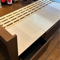 木製すのこ　コンセント収納付きシングルベッドフレーム　ニトリの画像