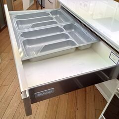 ★リユースのサカイつくば店★TK7278 綾野製作所 レンジボード ブラウン H86.5×D48.5×W140 クリーニング済みの画像