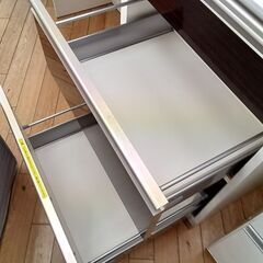 ★リユースのサカイつくば店★TK7278 綾野製作所 レンジボード ブラウン H86.5×D48.5×W140 クリーニング済みの画像