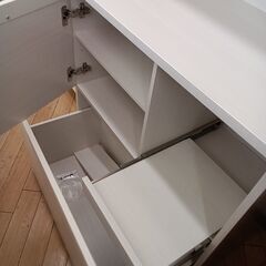 ★リユースのサカイつくば店★TK7280 IRIS　OHYAMA 食器棚 ホワイト H175.5×D41×W79.5 クリーニング済みの画像