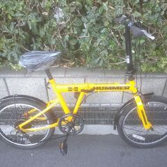 整備済み中古自転車　20インチ　税別￥15.800-　ハマー　折り畳み自転車　外装６段　イエロー1114の画像