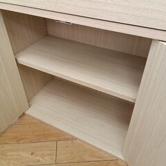 ★リユースのサカイつくば店★TK7283  食器棚 ナチュラル H119×D30×W57 クリーニング済みの画像