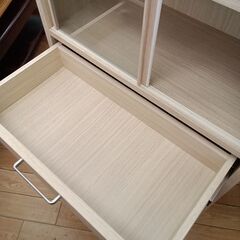 ★リユースのサカイつくば店★TK7283  食器棚 ナチュラル H119×D30×W57 クリーニング済みの画像