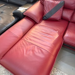 ニトリ　カウチソファ　本革の画像