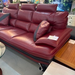 ニトリ　カウチソファ　本革の画像