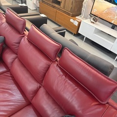 ニトリ　カウチソファ　本革の画像