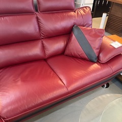 ニトリ　カウチソファ　本革の画像
