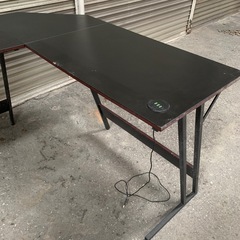 組み立て式L字型デスク　机　黒の画像