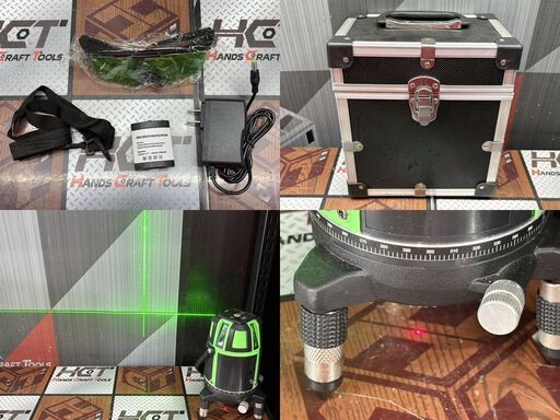 【中古】メーカー・型番不明 墨出し器 グリーンレーザー バッテリ×1・充電器付き ※未校正の為ジャンク品扱い【ハンズクラフト佐賀】