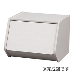 2.アイリスオーヤマ スタック ボックス 扉付き 幅40×奥行38.8×高さ30.5cm オフホワイト STB-400D 未使用品 11cの画像