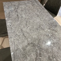 桜屋工業　大理石風ダイニングテーブル&東谷　ダイニングチェア4脚セット cherry  ダイニングセットの画像