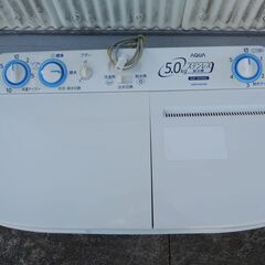 ●AQUA アクア 洗濯機 二槽式 AQW-N50 2020年製 5.0kg/管理3028の画像