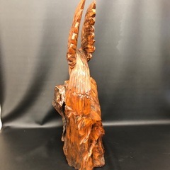 タカ 鷹 木彫り オブジェ アンティーク 置物 レトロ 飾り 251113-01の画像