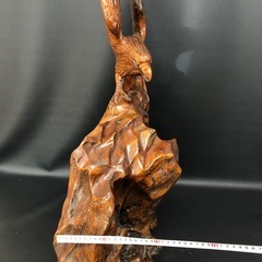 タカ 鷹 木彫り オブジェ アンティーク 置物 レトロ 飾り 251113-01の画像