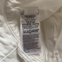 baby GAP 花の刺繍 白 ベビー帽子 51cmの画像