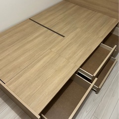 circle セミダブルマットレス収納付き木製セミダブルベッドフレームセットの画像