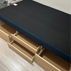 circle セミダブルマットレス収納付き木製セミダブルベッドフレームセットの画像