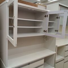 リユースのサカイ栃木店★ジモティ割あり★  食器棚 ホワイト W119×D41.5×H180.5 クリーニング済み TC11563の画像