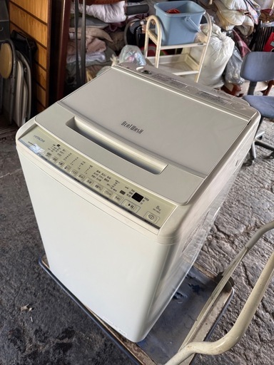 日立 全自動洗濯機 洗濯容量8kg ホワイト ビートウォッシュ BW-V80G W 本体幅57cm つけおきプラス 大流量ナイアガラ ビート洗浄