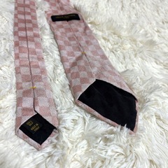 【ダミエ柄】LOUIS VUITTON ルイヴィトン ネクタイ ダミエ ピンクの画像