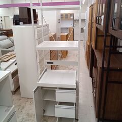 リユースのサカイ栃木店★ジモティ割あり★  レンジラック ホワイト W60.5×D45.5×H180 クリーニング済み TC11568の画像