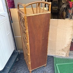 収納棚　電話台　下駄箱　籐家具の画像